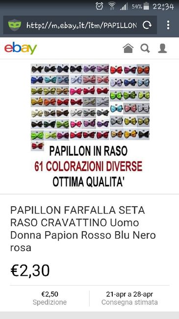 Papillon o farfallino verde tiffany - 1