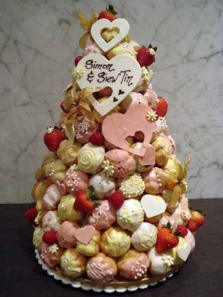 Croquembouche con bigne' colorati