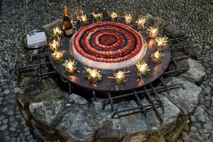 a un piano crostata crema e frutti di bosco per 100 persone