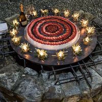 a un piano crostata crema e frutti di bosco per 100 persone