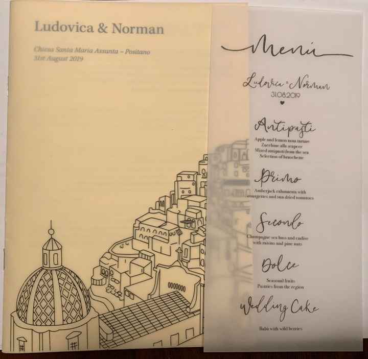 Libretto messa e menù