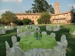 alestimento tavoli verde