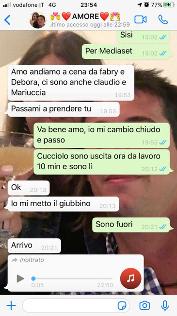 Condividi lo screenshot dell'ultimo messaggio che vi siete inviati 7