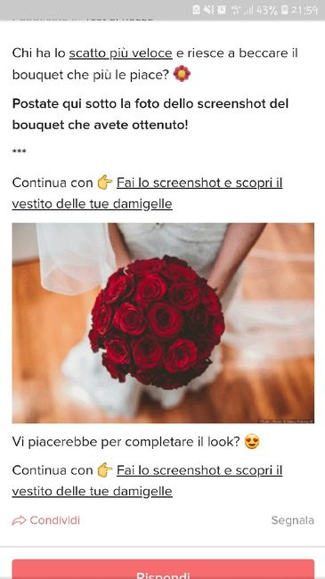 Fai lo screenshot e scopri il tuo bouquet 24