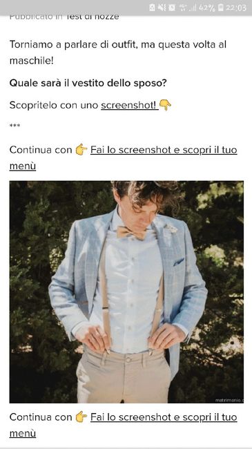 Fai lo screenshot e scopri il vestito dello sposo 20