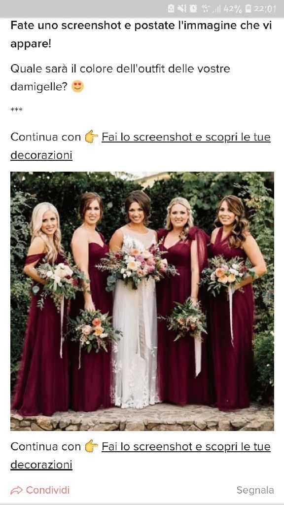 Fai lo screenshot e scopri il vestito delle tue damigelle - 1