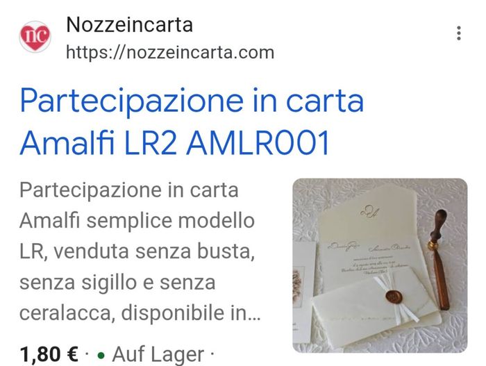 Partecipazioni in carta Amalfi 1