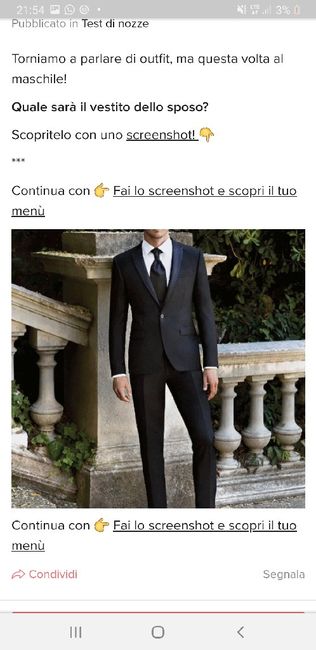 Fai lo screenshot e scopri il vestito dello sposo 15