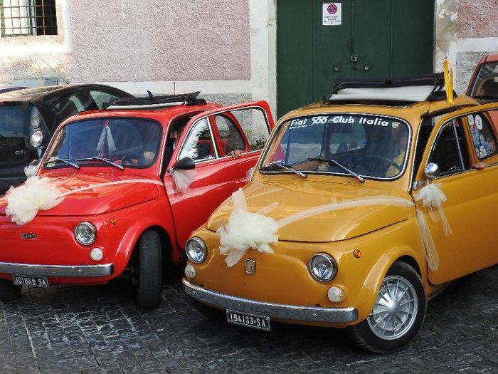 auto giallo positano + rossa per sposo 