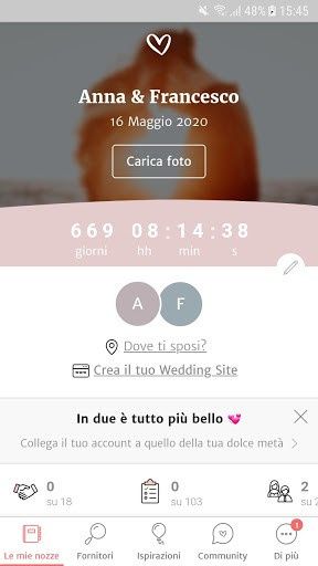 Nuovo disegno per la app di Matrimonio.com 1