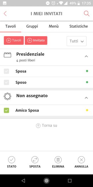 Come stilare la lista degli invitati dalla APP? 3