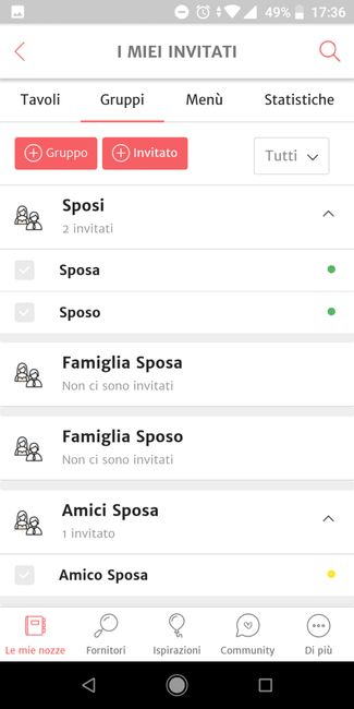 Come stilare la lista degli invitati dalla APP? 4