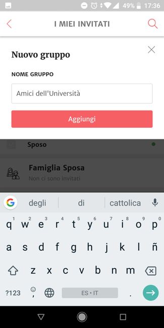 Come stilare la lista degli invitati dalla APP? 5