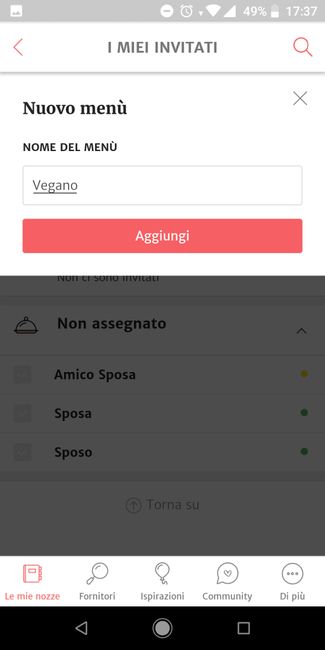 Come stilare la lista degli invitati dalla APP? 6