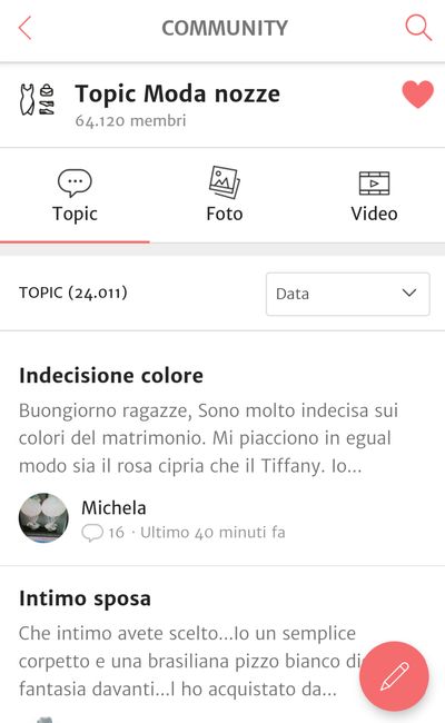 Come ordinare i post del forum di Matrimonio.com 1