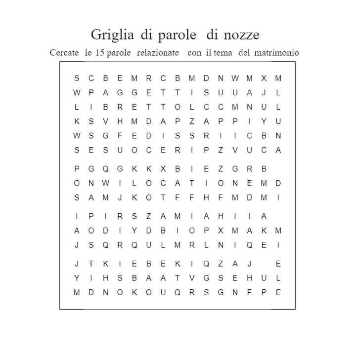 🌈 Griglia di parole di nozze 🌈 - 1