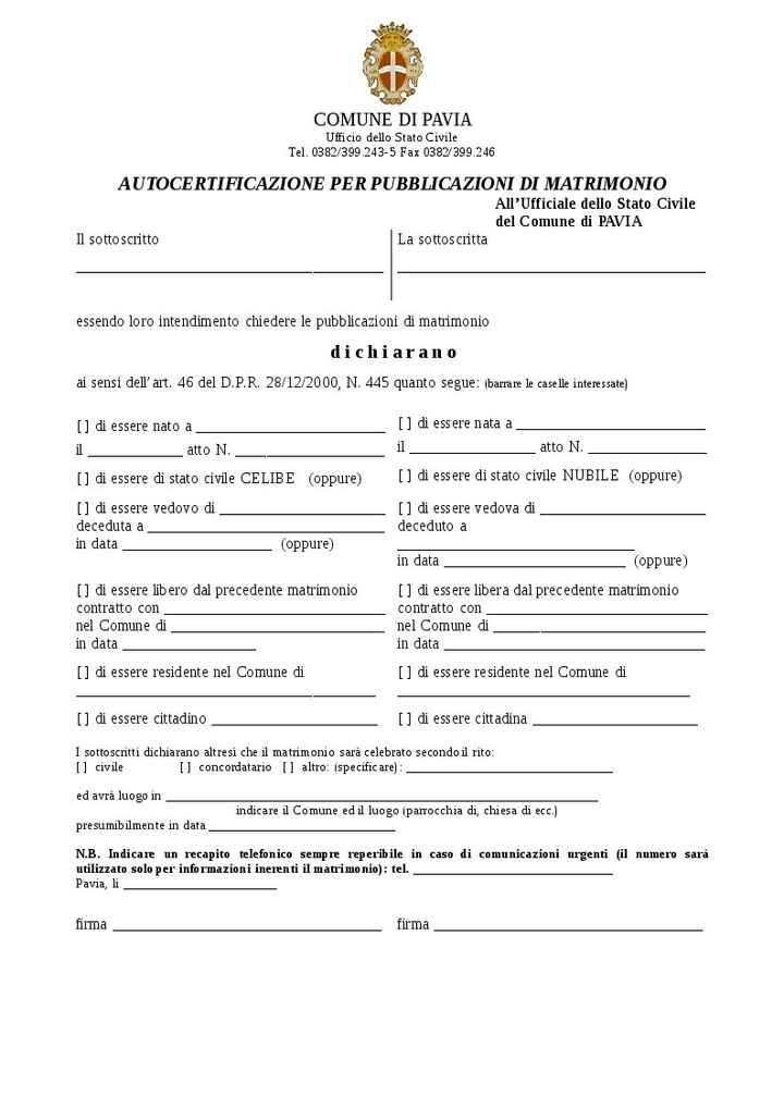 pubblicazioni matrimonio