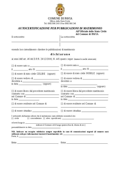 pubblicazioni matrimonio