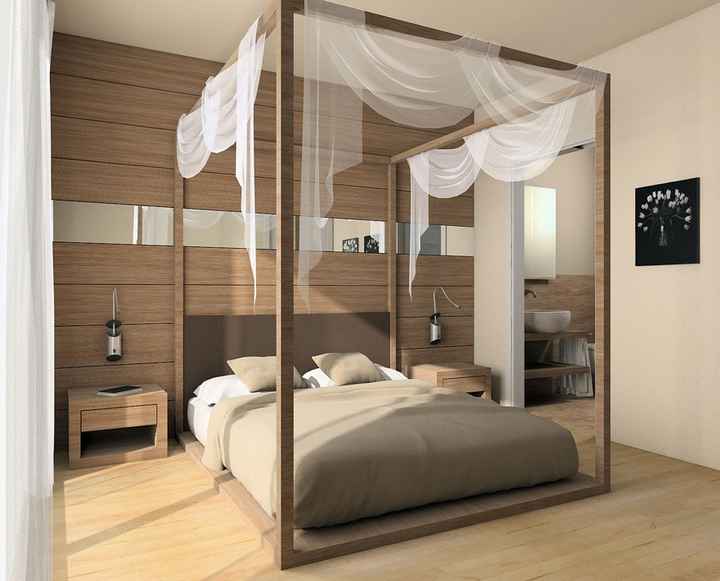 Letto moderno a baldacchino - 1