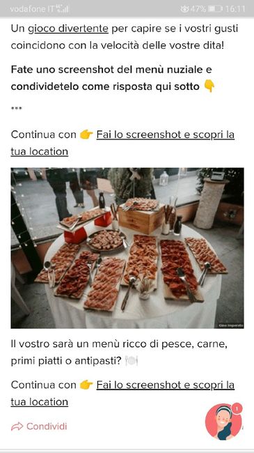 Fai lo screenshot e scopri il tuo menù - 1