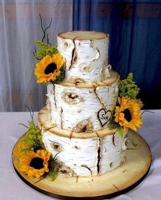 Torta nuziale tema girasoli 3