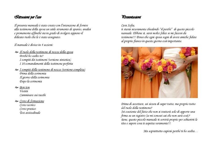 Manuale testimone sposa