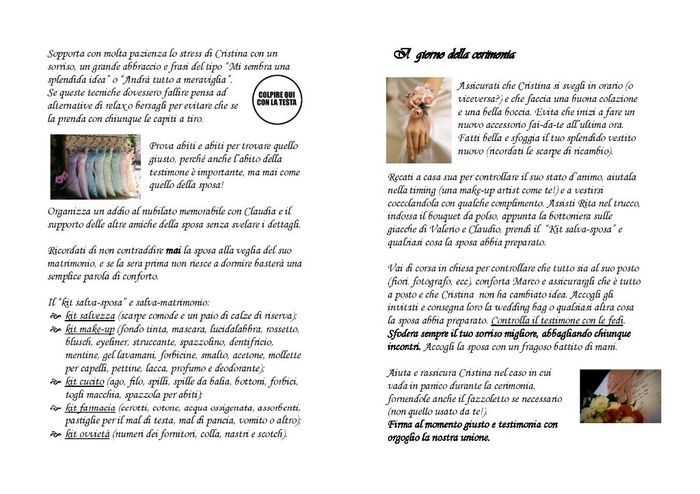 Manuale testimone sposa