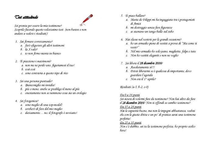 Manuale testimone sposa