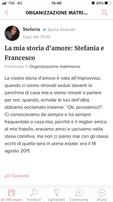 Ultimo passo: raccontaci la tua storia d'amore! 1