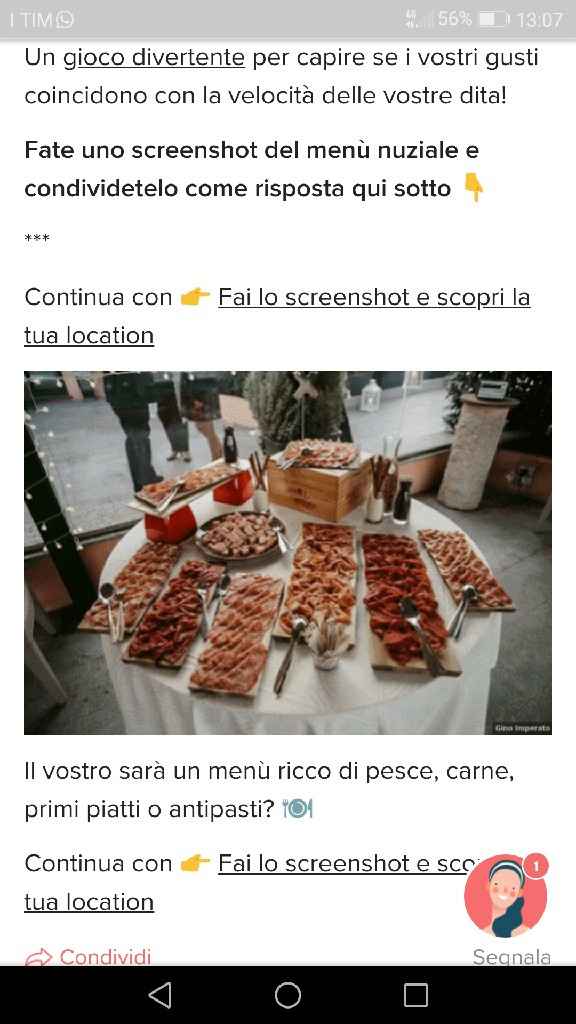 Fai lo screenshot e scopri il tuo menù - 1