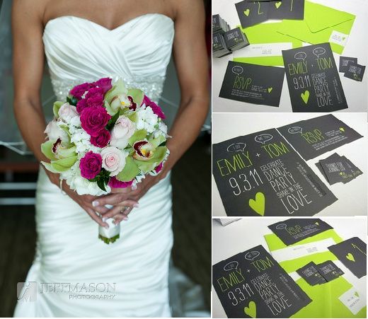 Bouquet con orchidee verdi