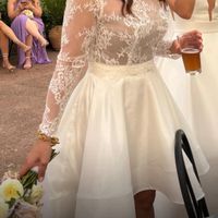 Vendo abito da sposa sartoriale Roma 3 pezzi gonna ( corta davanti e lunga dietro ) corpetto oro ( o