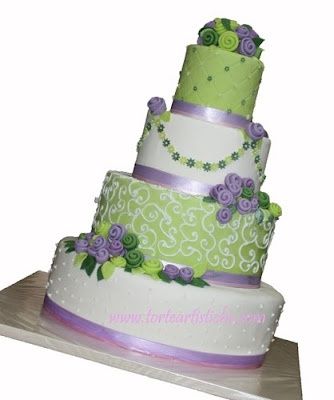 wedding cake lilla e verde