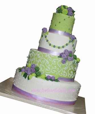 wedding cake lilla e verde
