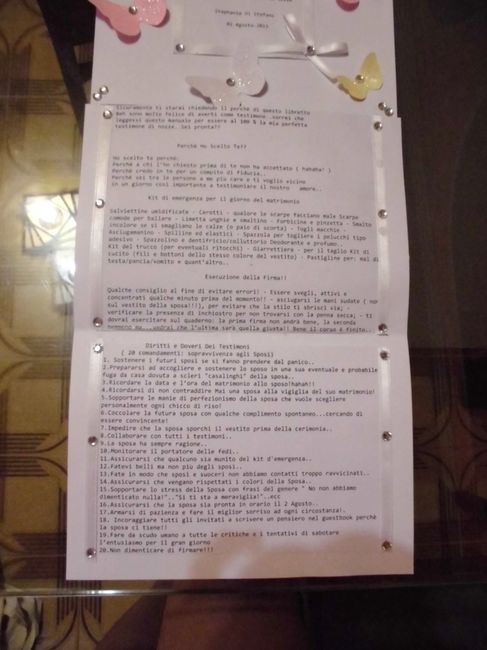 MANUALE DELLA PERFETTA TESTIMONE DI NOZZE