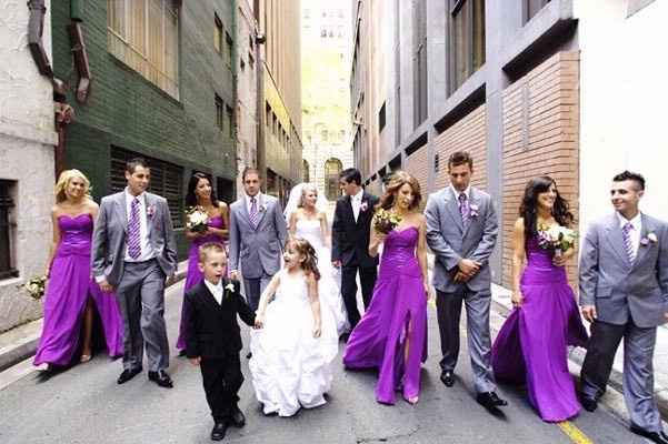 matrimonio in viola e bianco