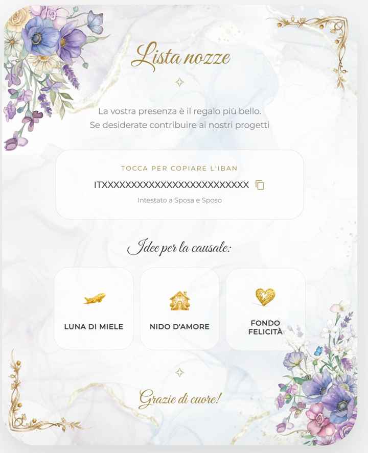Lista nozze nelle nostre partecipazioni digitali