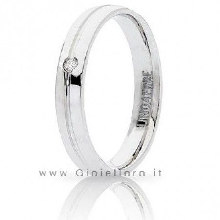 fedi nuziali oro bianco e 1 diamante