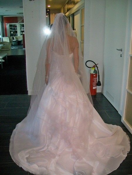 abito organza rosa cipria