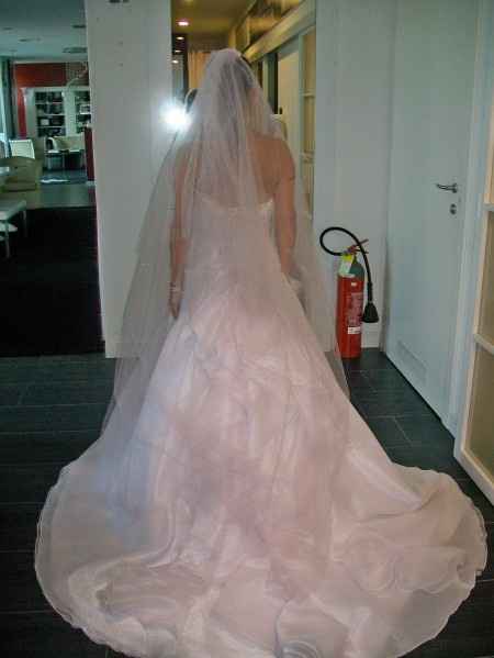 abito organza rosa cipria