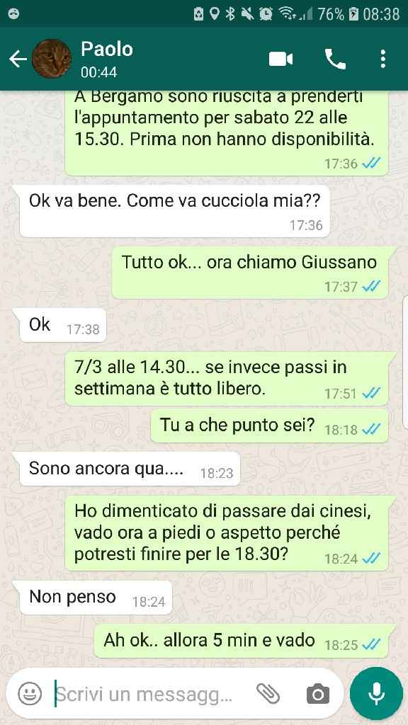 Condividi lo screenshot dell'ultimo messaggio che vi siete inviati - 1