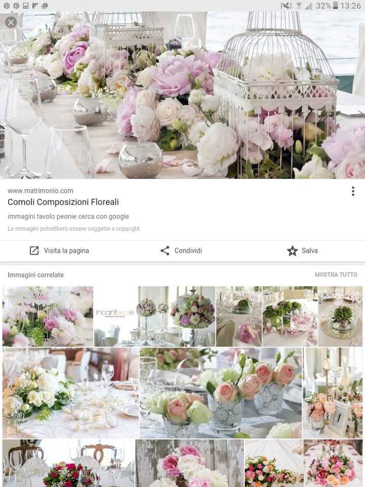 Opzio e centrotavola bolle di acqua e fiori 