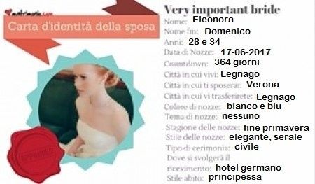 carta d'identità della sposa - Eleonora