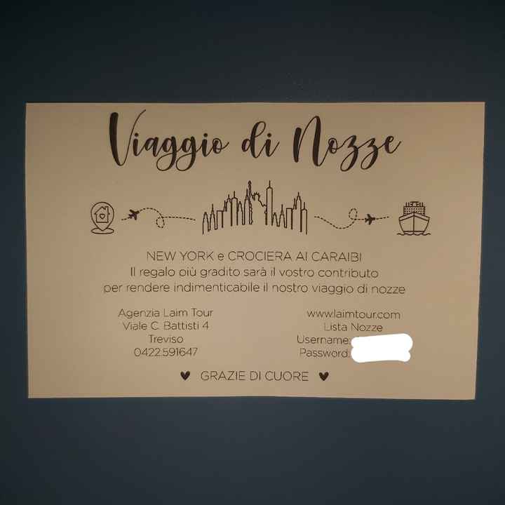 Lista Viaggio di Nozze - 1