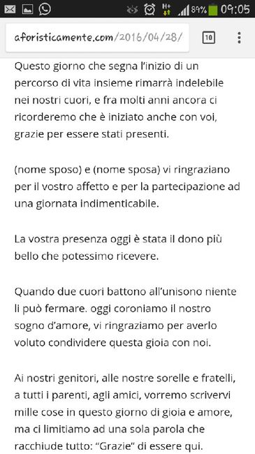 Biglietti ringraziamenti post matrimonio - 1