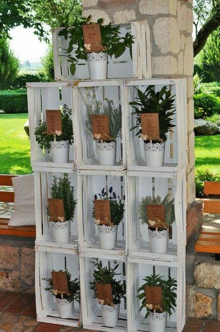 Tableau de mariage e centrotavola con erbe aromatiche - 1
