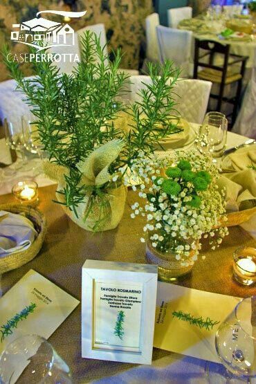 Tableau de mariage e centrotavola con erbe aromatiche - 6