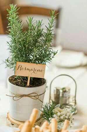 Tableau de mariage e centrotavola con erbe aromatiche - 3