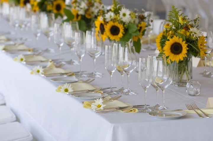 allestimento tavoli girasoli