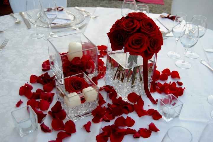 centrotavola matrimonio rosso